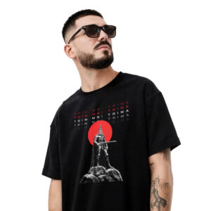 Unisex Oversized "Trim Mbi Trima" High Neck T-Shirt