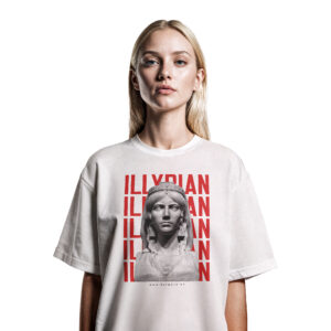 Unisex Oversized Mbretëresha Teuta High Neck T-Shirt